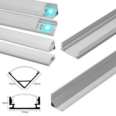 10/20x1m LED Aluminium Profil V/U-form Eckleiste Alu Schiene Leiste Aluprofil