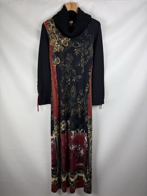 Save The Queen Ladies Avant-Garde Y2K Long Sleeve Overprinted Maxi Dress  Size Xl | eBay
