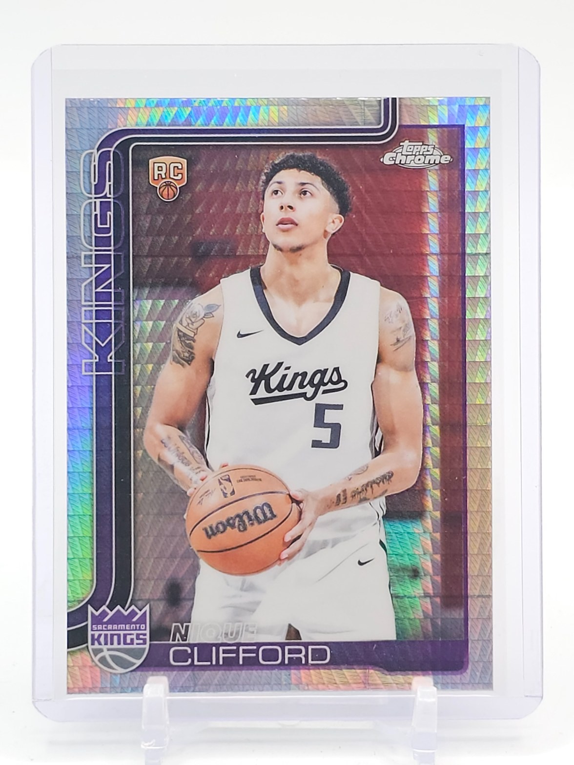 NIQUE CLIFFORD 2025-26 TOPPS CHROME ROOKIE PRISM REFRACTOR #274 KINGS Q3178