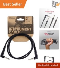 Guitar Patch Cable 1/4 Inch Male to Male Molded Shielded 3 Feet for Pedalboard