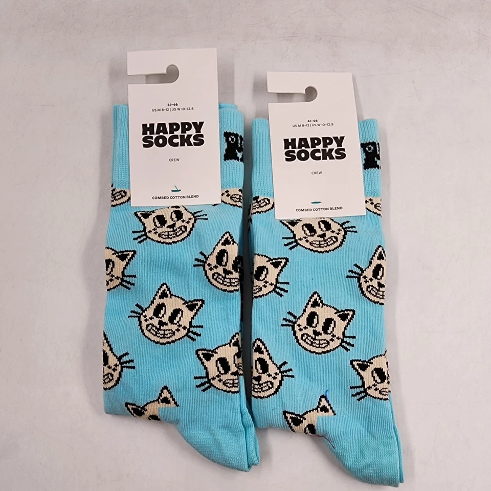 Calcetines Happy Surtidos Gato Para Hombre 41-46 Azul Claro - 2 Pares Foto 2 de 4