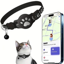 Cat Tracker  Collar for Cats Electronic Pet Locator Waterproof White
