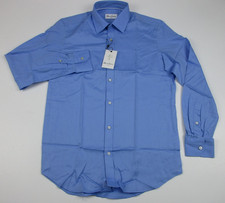Mens 39 15.5 Robert Graham Chevron Shirt Long Sleeve cotton blue NWT
