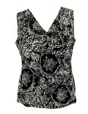 Relativity Women's Sz: L Double Layered Mesh Cross Over Chest Sleeveless Top