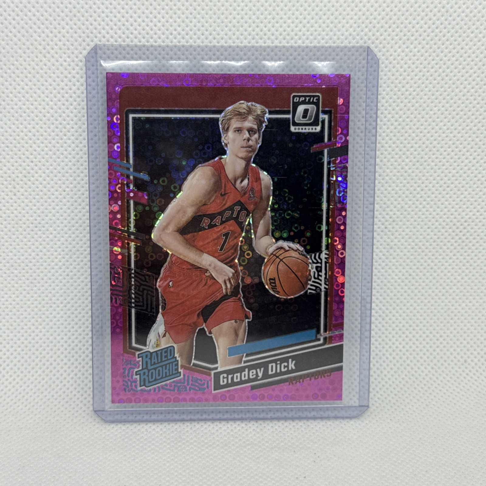 2023/24 DONRUSS OPTIC GRADEY DICK RATED ROOKIE PINK DISCO PRIZM #16/25