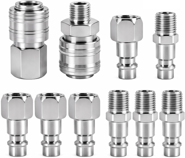 "10 StüCk Euro Druckluftkupplung 1/4\" BSP Schnellkupplung Set,Pneumatische Kupplu"-image