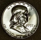 1957 Franklin Half Dollar PROOF 90% Silver