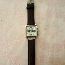 Casio Herren Armbanduhr Quarz Chronograph Datum rechteckig Leder schwarz