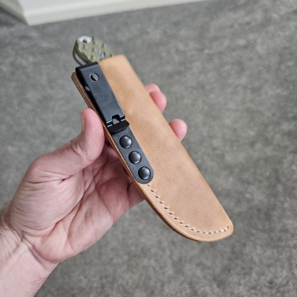 Funda de cuchillo de cuero hecha a mano para Bradford Guardian 3 funda de hoja fija Foto 4 de 4