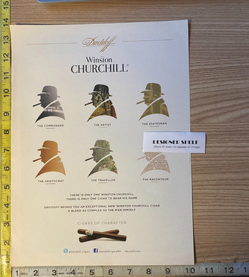 Winston Churchill Davidoff Cigars Of Character 2015 Magazine Print Advertisement