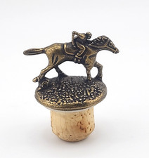 Blanton&rsquo;s Bourbon Whiskey Cork Bottle Stopper w/Race Horse & Jockey Bronze 'O'