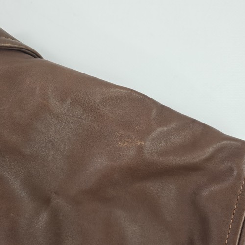 Polo Ralph Lauren Vintage Harrington Leather Bomber Jacket Brown Men's Medium - Picture 9 of 9