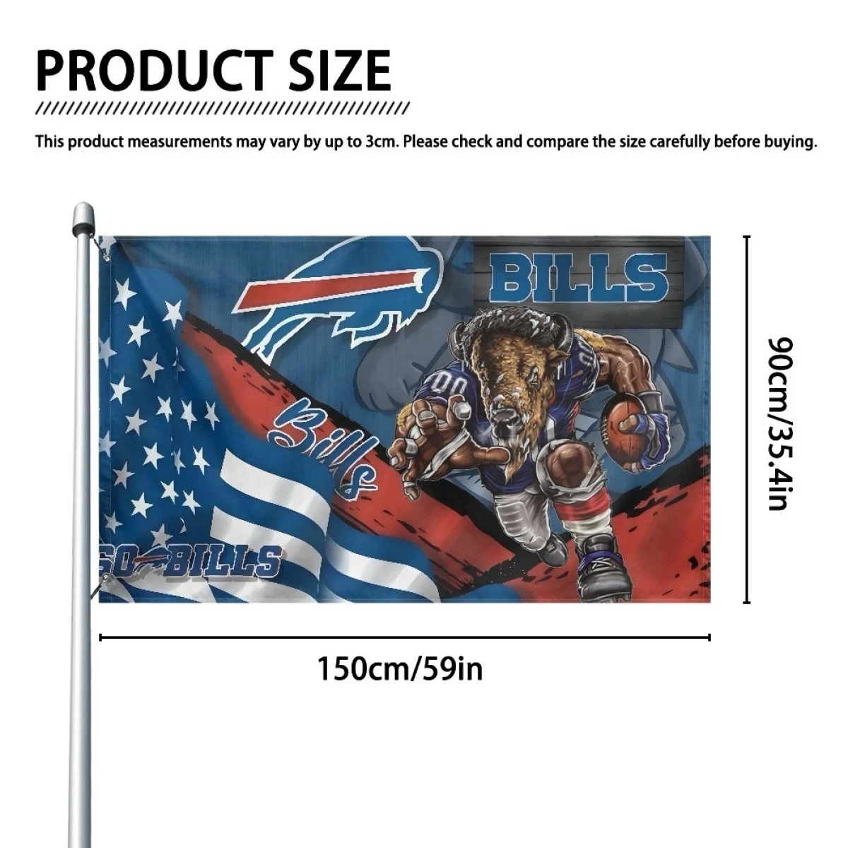 Buffalo Fans Football Team House Flag