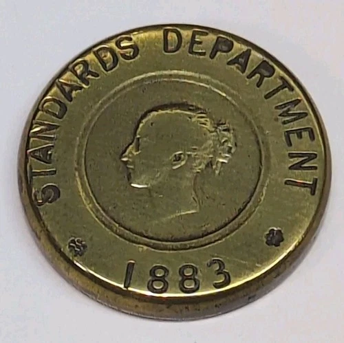 SOVEREIGN COIN WEIGHT ANTIQUE NUMISMATIC HALF GUINEA GOLD SCALES WEIGHT BRASS