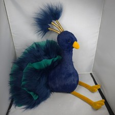 RARE Jellycat - Electra Plume - Medium Peacock Plush Soft Toy 18" Gold/ Navy