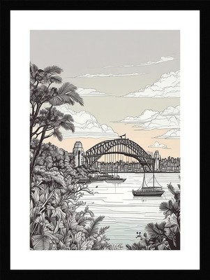 Epischer Hafen von Sydney gerahmtes Wandbild Poster Leinwanddruck Bild