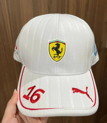 NEW PUMA Scuderia Ferrari F1 Team Charles Leclerc Cap 2025 White Adult Hat