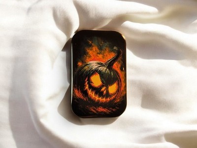 Brennender Kürbis   Fire Pumpkin Head   Halloween Horror Art Magnet