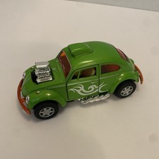 1960s Vw Volkswagen Beetle Bug Pull Back Custom Drag Racer Toy Race Car Hot Rod