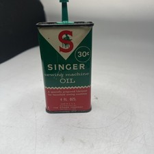 VINTAGE SINGER SEWING MACHINE OIL, 4 FL OZ. CAN, U.S.A 30 cent Made in USA