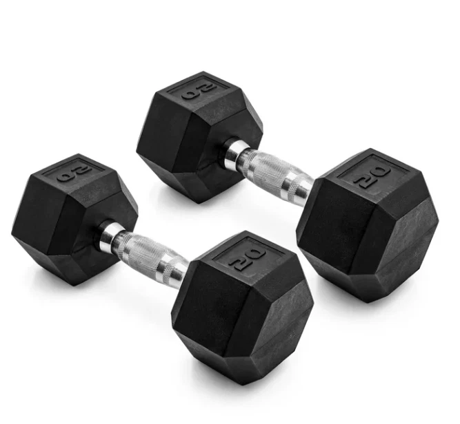 Barra CAP, mancuerna hexagonal de goma recubierta de 20 lb, par Foto 3 de 4