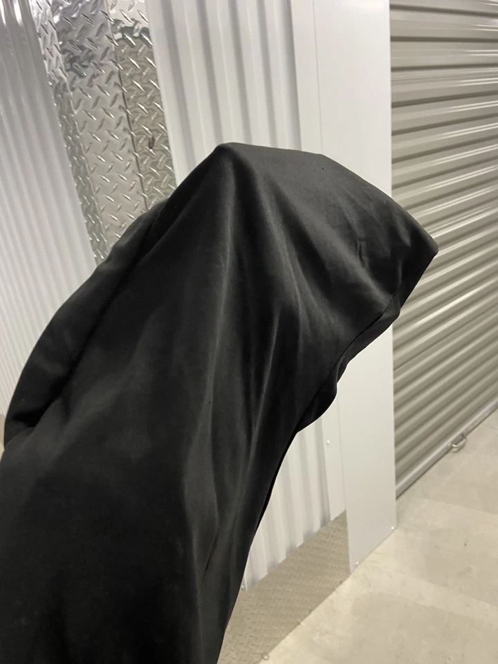 Halloween Black Phantom of Darkness Grim Reaper Executioner Hooded Costume Mask - Image 2 of 4