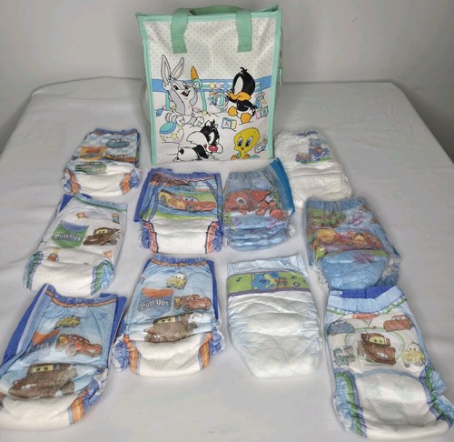Vintage 1997 Baby Looney Tunes Diaper Bag Tote + Lot of 10 Training Pants Pull-U