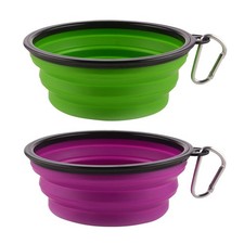 Large Collapsible Dog Bowls, 34oz Portable Foldable Travel Water Bowl Food Di...