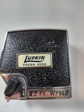 Vintage Lufkin White Clad 12 FT W7312 Tape Measure USA Made Chrome Black Lock