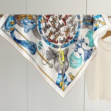 14 Momme Twill 100 Silk Mulberry Scarf many Horse Print Wrap Square Shawl 35''