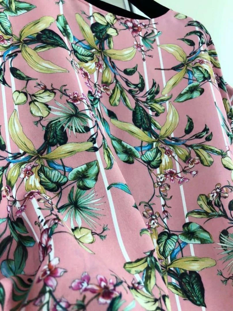 VETEMENTS Abito lungo usatoents Vete rosaeale flore senzahe mani orloia ta