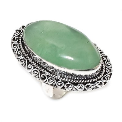 Natürlicher grüner Apatit Edelstein 925 Sterlingsilber Schmuck Ring Größe 8 Geschenk V561