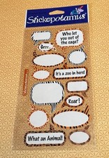 Sticko JUNGLE CAPTIONS Flat Stickers 14 Pcs Animal Print Speech Bubbles