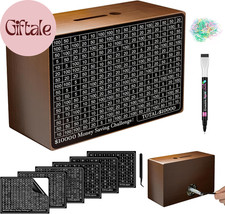 Wooden Money Saving Box, Cash Vault Savings Box for 10000 5000 3000 1000 80