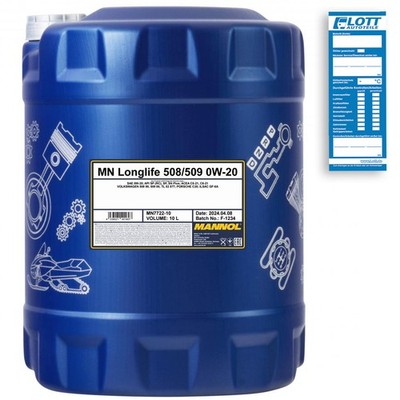 10L Mannol Longlife Motoröl 0W-20 VW 508.00 509.00 MB 229.71 Dexos 1 Gen2