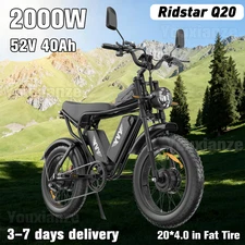 Ridstar Q20 Pro Electric Bike 2000W 52V 40AH 20*4.0" Fat Tire Mountain E-Bike US