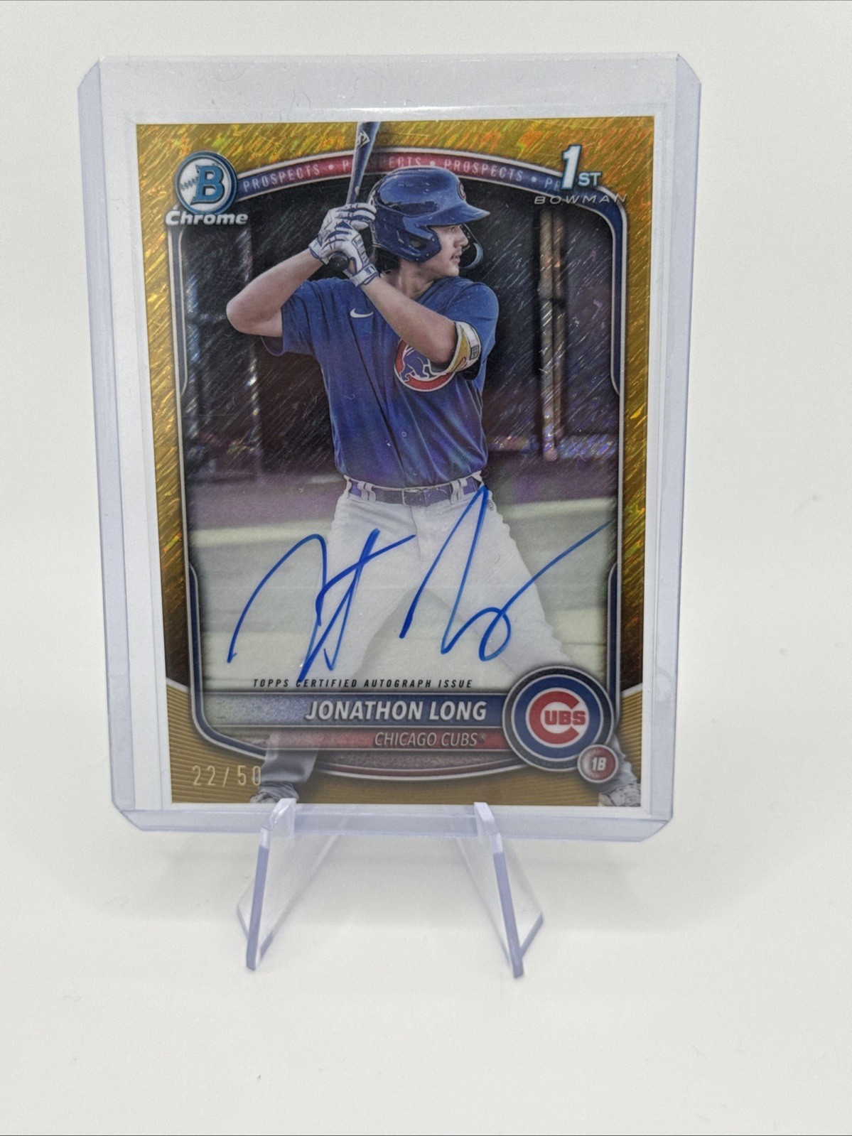 2025 Bowman Chrome - Jonathon Long 1st Bowman Gold Shimmer Auto /50 Cubs SSP