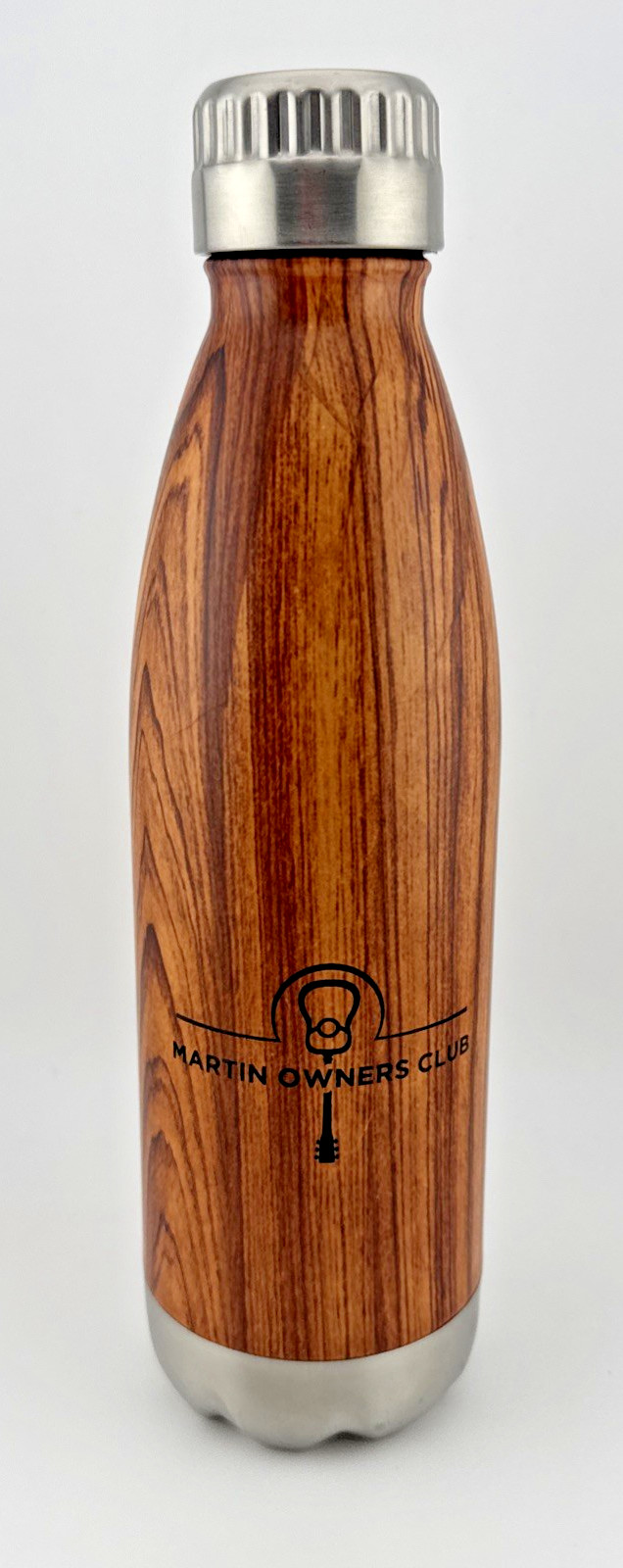 Martin Guitar Owners Club Stainless Steel Wood Grain Water Bottle NEVER USED