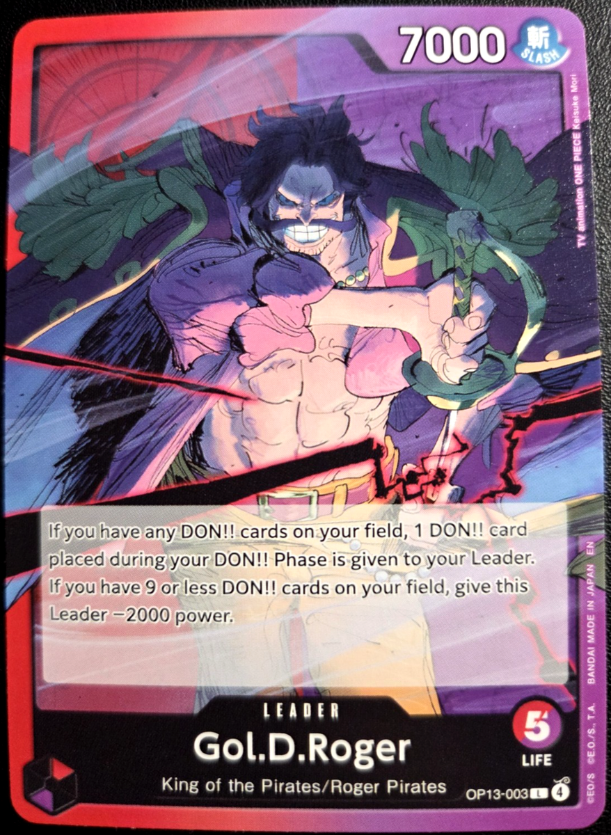 Gol.D.Roger OP13-003 ONE PIECE Tcg Card Game NM PURPLE/RED Leader