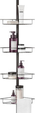 Tension Pole Shower Caddy Corner Organizer, Adjustable Standing Shower Caddy wit
