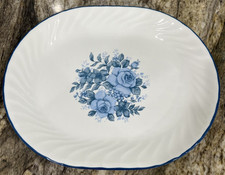 CORELLE Blue Velvet Rose 12 1/4 Oval Serving ...
