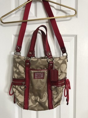 Coach F20046 Poppy Signature Canvas Backpack Red Patent Coach | Bags | Discontinued Coach F2046 Poppy Black  main image 3