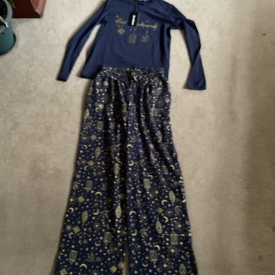 BNWT NAVY/Gold Ladies Threadbare Christmas Lantern Pyjama set 100% Cotton