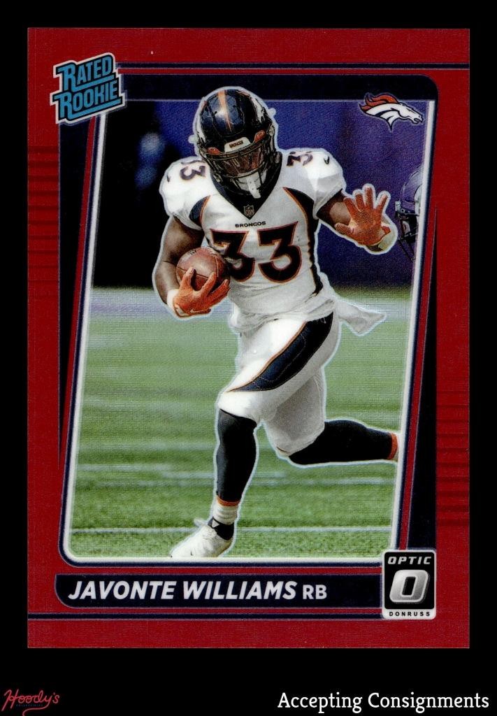 2021 Donruss Optic Red #215 Javonte Williams RC Rated Rookie 18/99 BRONCOS