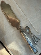 ARGENTERIE JOLI LOT ANCIEN COUTEAU GÂTEAU 3 CUILLÈRES MOKA MODÈLE RUSSE