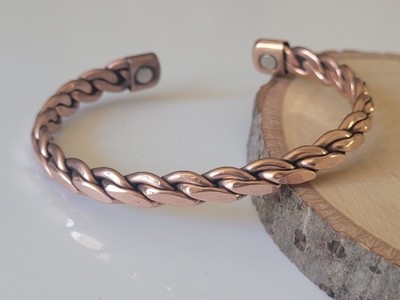 2 Pack Pure Copper Magnetic Bracelet Arthritis Pain Energy Therapy Cuff New