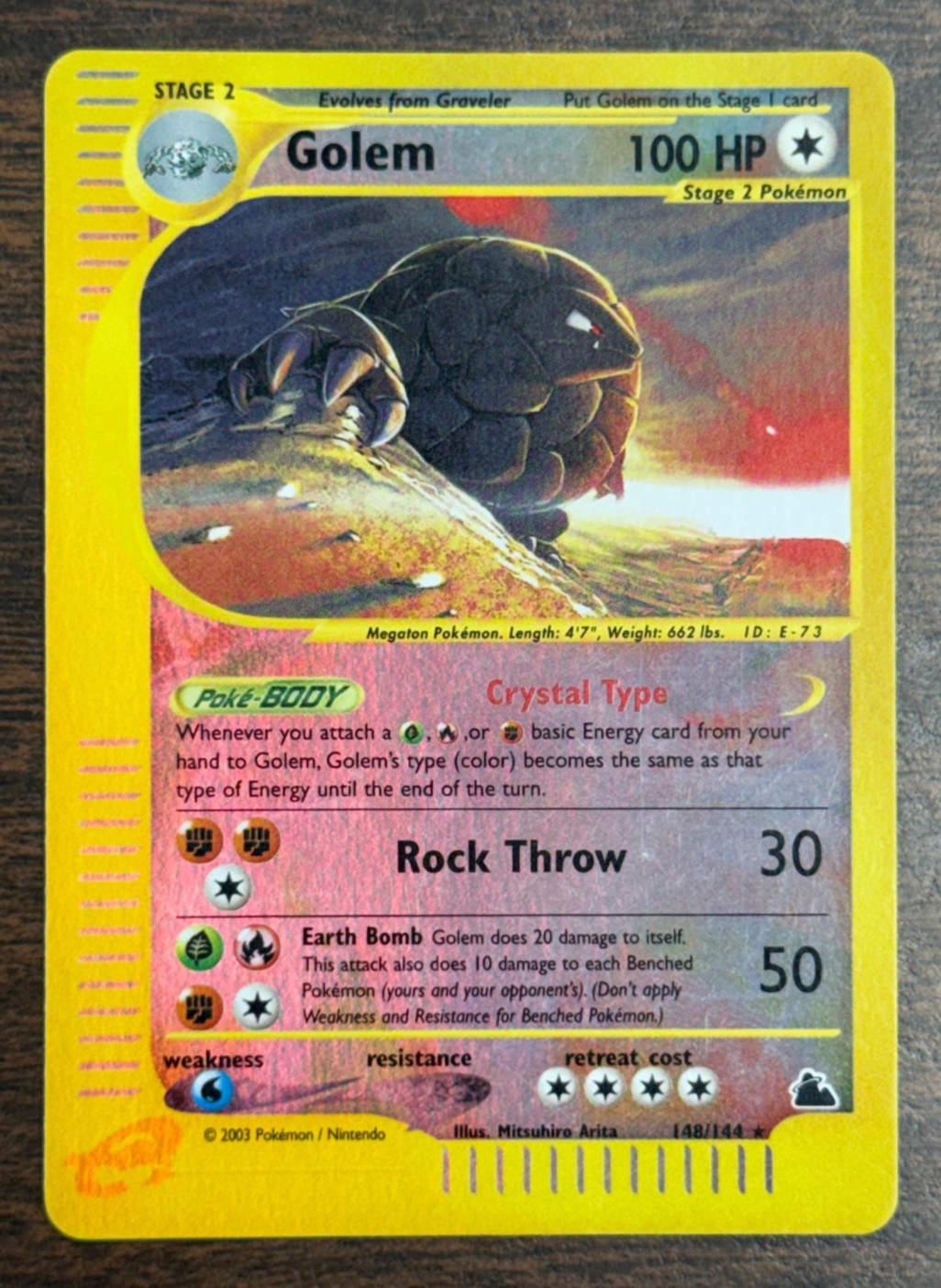 Pokemon Card - Skyridge 148/144 - GOLEM (reverse holo) - NM