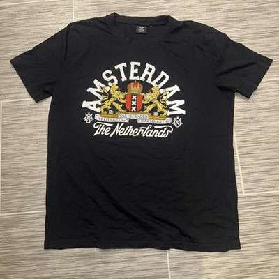  AMSTERDAM Seal Mens Souvenir T-Shirt XL Cotton Black Netherlands