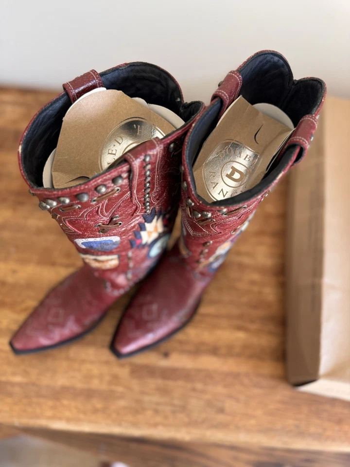 Double D Ranch Escalante 靴子红色 10.5 码 — 第 3/4 张图片