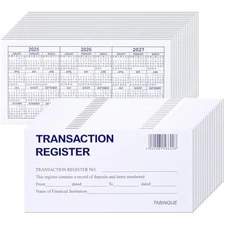 24 PCS Check Registers for Personal Checkbook, Easy to Read Checkbook 